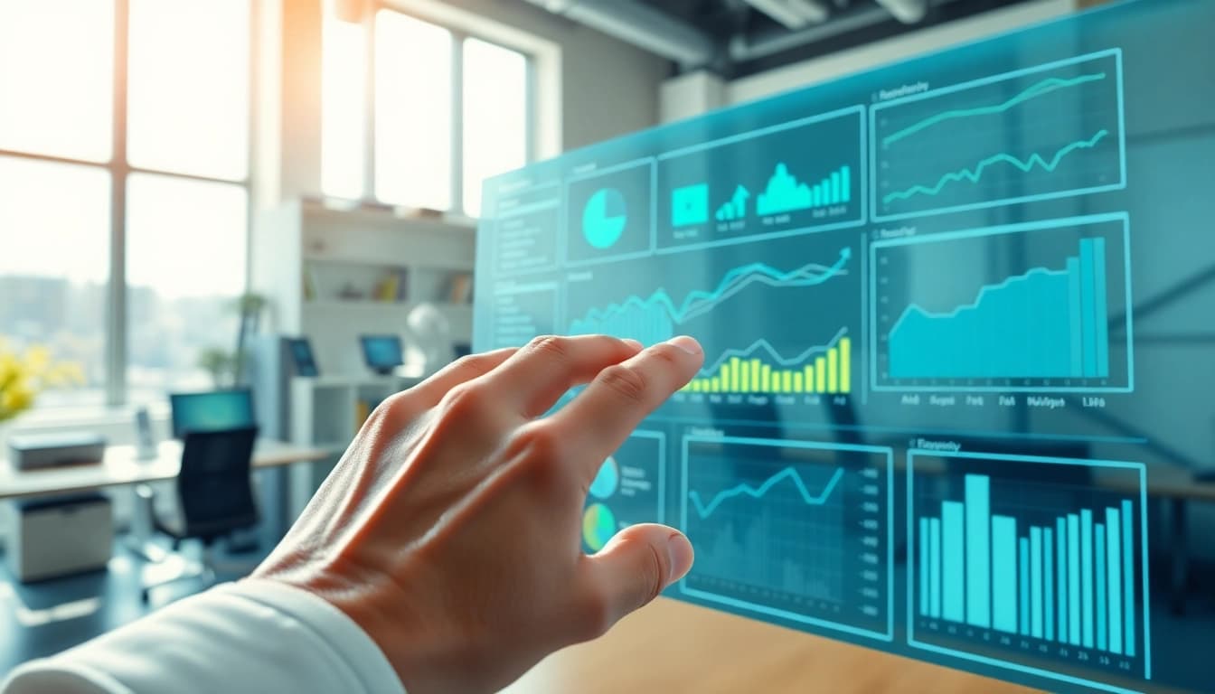AeroGenie Agentic AI decision engine interface showcasing user interaction in a modern office setup.
