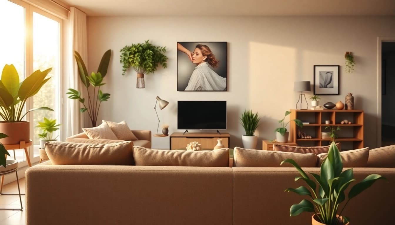 Enhance your home improvement with a beautifully renovated living room showcasing modern design elements.