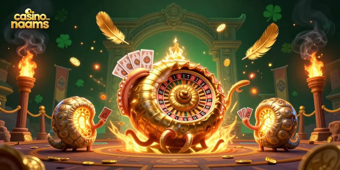 Gioca ai casino non AAMS con il gigantesco nautilo che ruota e distribuisce carte in un'atmosfera vibrante.