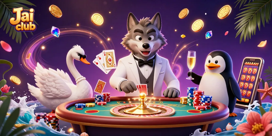 Engage with the vibrant Jai club scene filled with interactive gaming elements and animated characters.