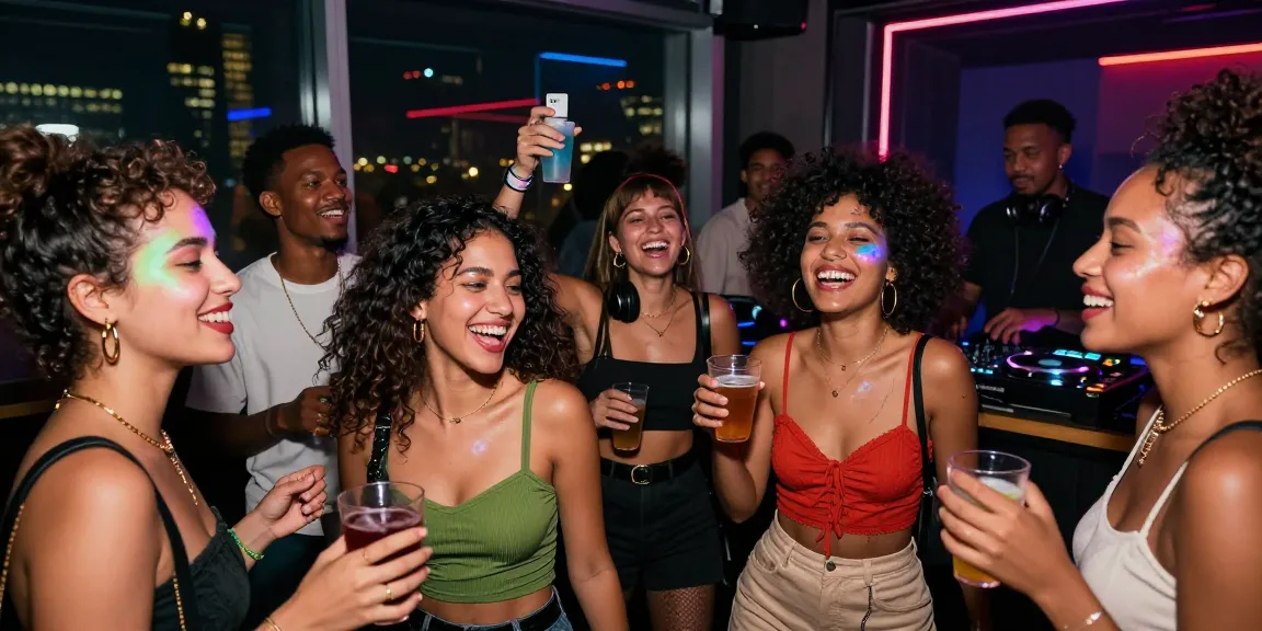 Group of young adults enjoying nightlife with Club21ids novelty IDs