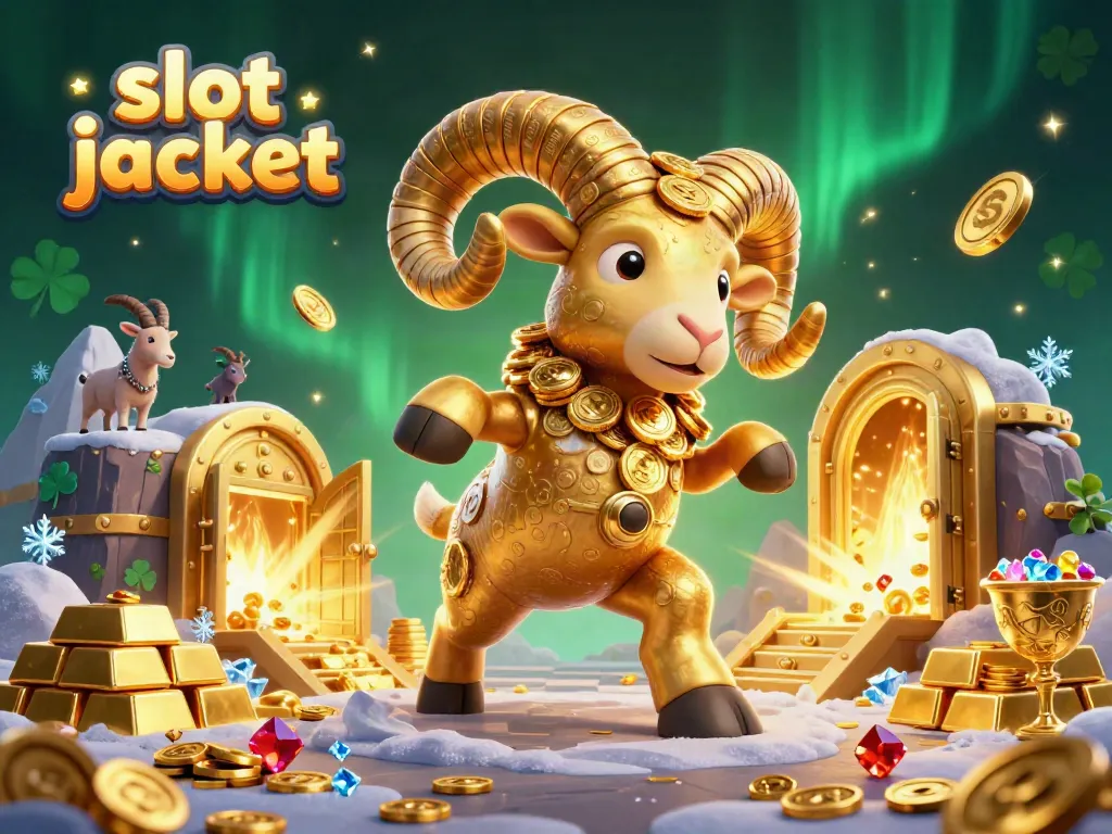 Experience the thrill of a slot jackpot with a dynamic scene of a golden ram charging through a treasure vault.