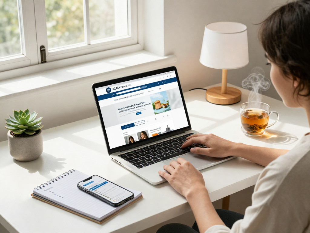 Discover the modern shopping experience at https://www.ebbfilter.com/shop in a cozy home office with stylish decor.