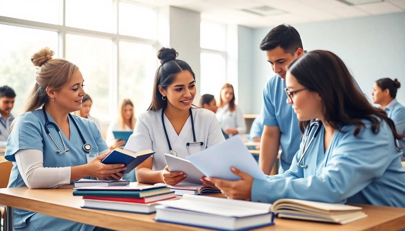 Engaged students in an in person NCLEX bootcamp Houston focusing on nursing exam strategies.