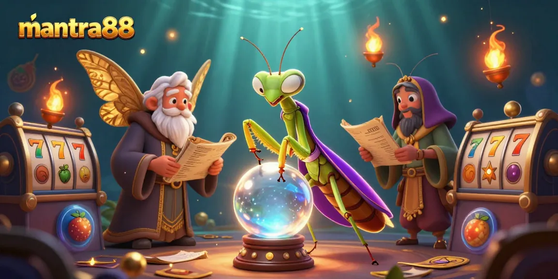 Engage with mantra88's exciting slot game scene featuring vibrant characters and casino elements.