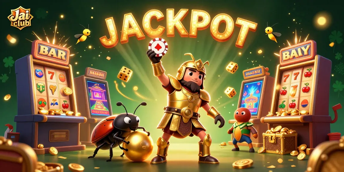 Join the fun and win big at Jai club with vibrant lottery and slot game elements lighting up the scene.