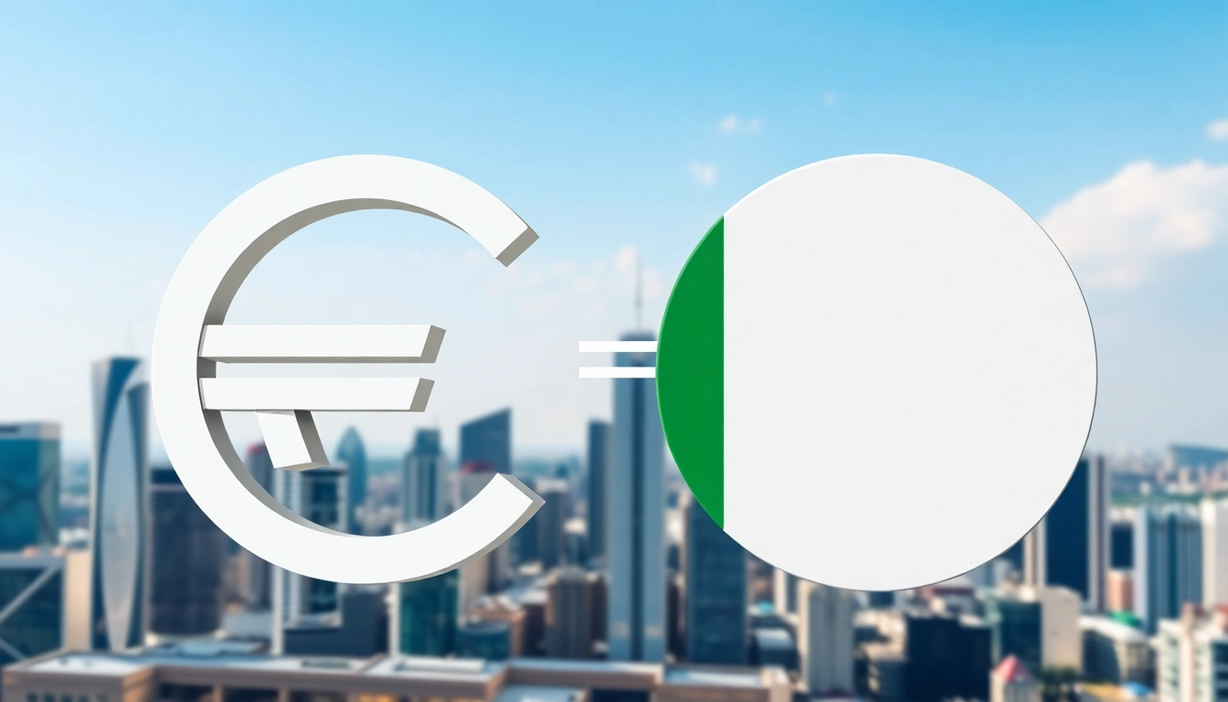 Graphically illustrate the current Euro to naira exchange rate with visual elements.