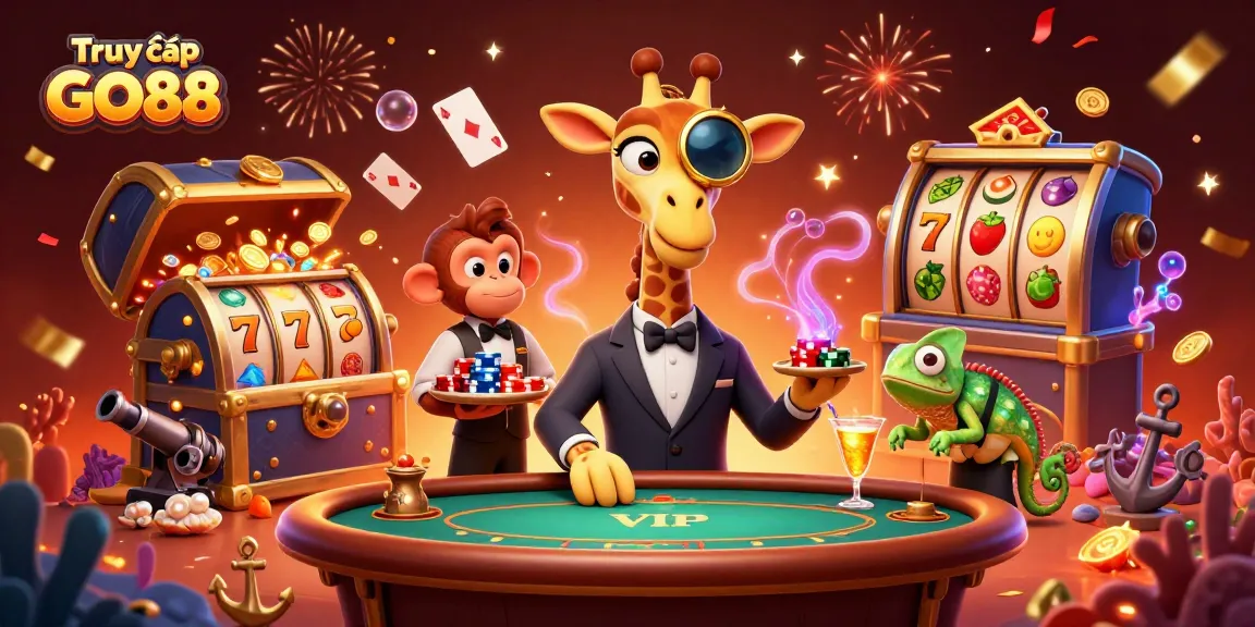 Experience the thrill of gambling with Truy cập GO88, featuring exciting casino characters and vibrant elements.