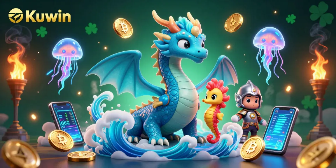 Engage with Kuwin's thrilling gaming adventure featuring vibrant characters amidst dynamic crypto elements.