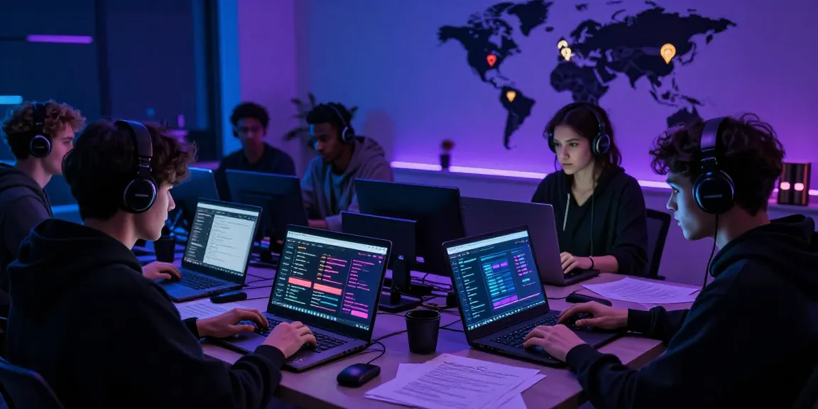 Engaging dark web scene exploring the Best Darknet Markets 2026, showcasing individuals in a mysterious environment with glowing screens and cryptocurrency graphics.