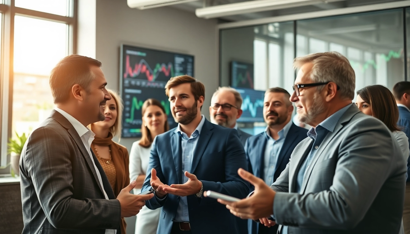 Discussing strategies for Early Stage Investing among diverse professionals in a modern office.
