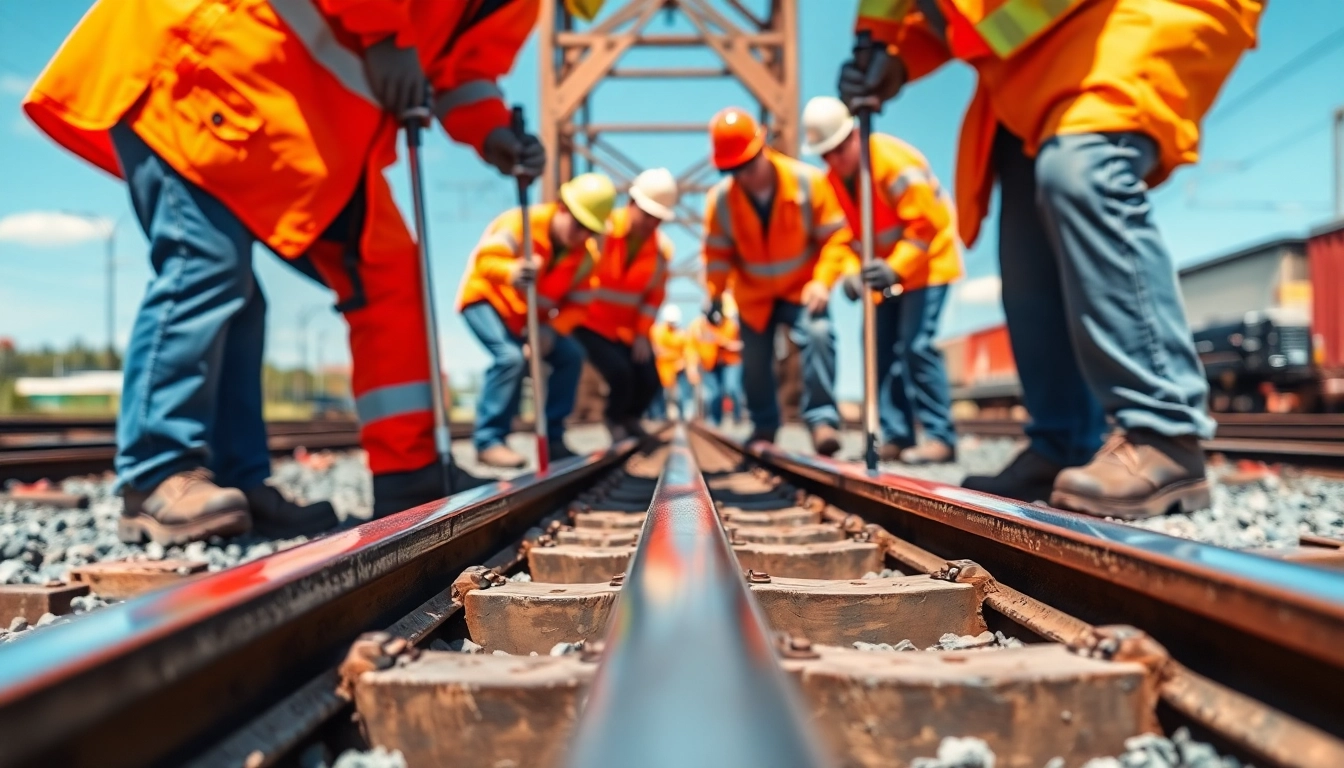 Performing Track Inpection with precision by a professional team at a railroad.