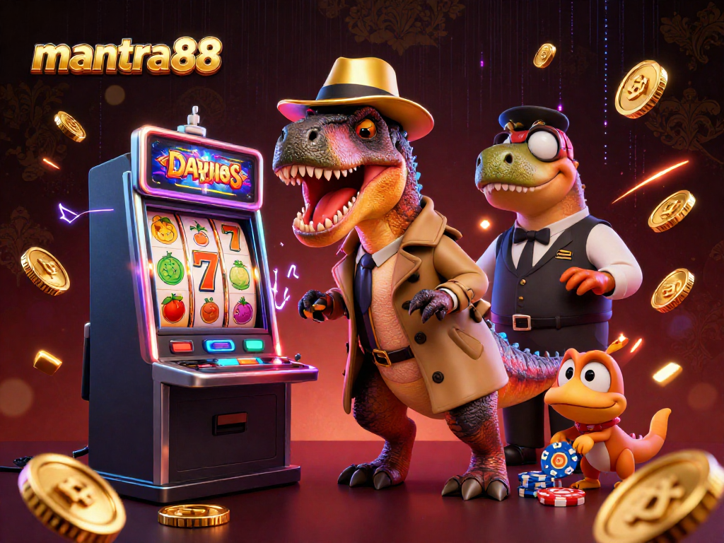 Spin the reels at mantra88 while a velociraptor card counter sneaks chips, offering thrilling gameplay.