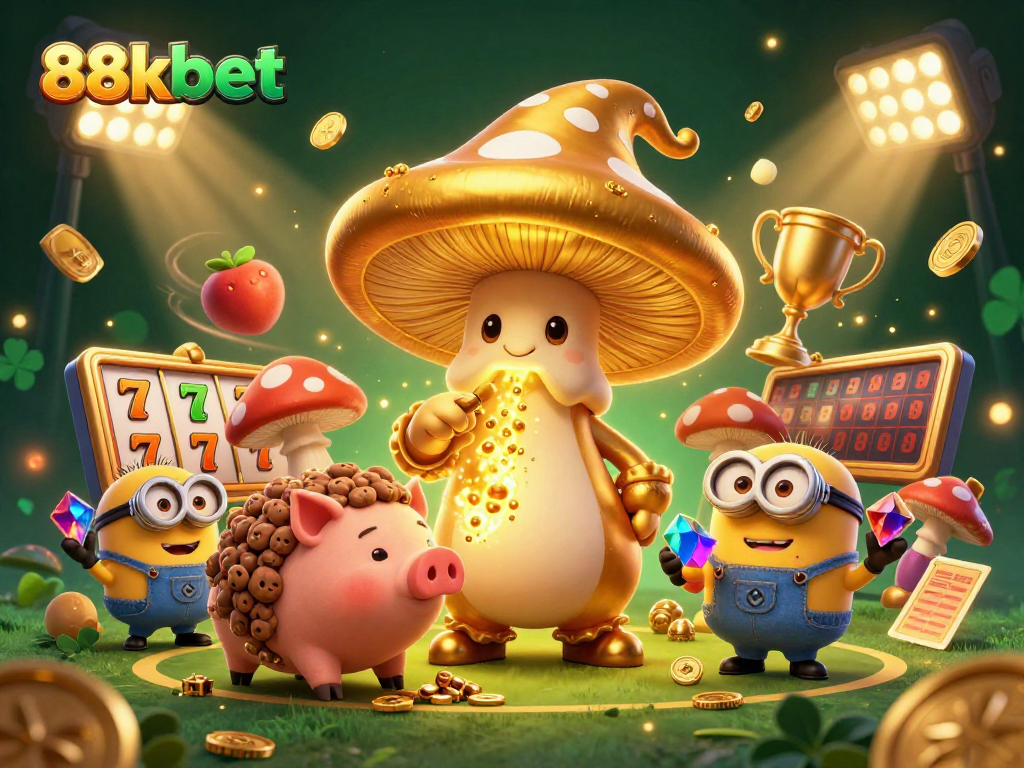 Join 88kbet in the ultimate casino adventure with a magical mushroom wizard and treasures galore.