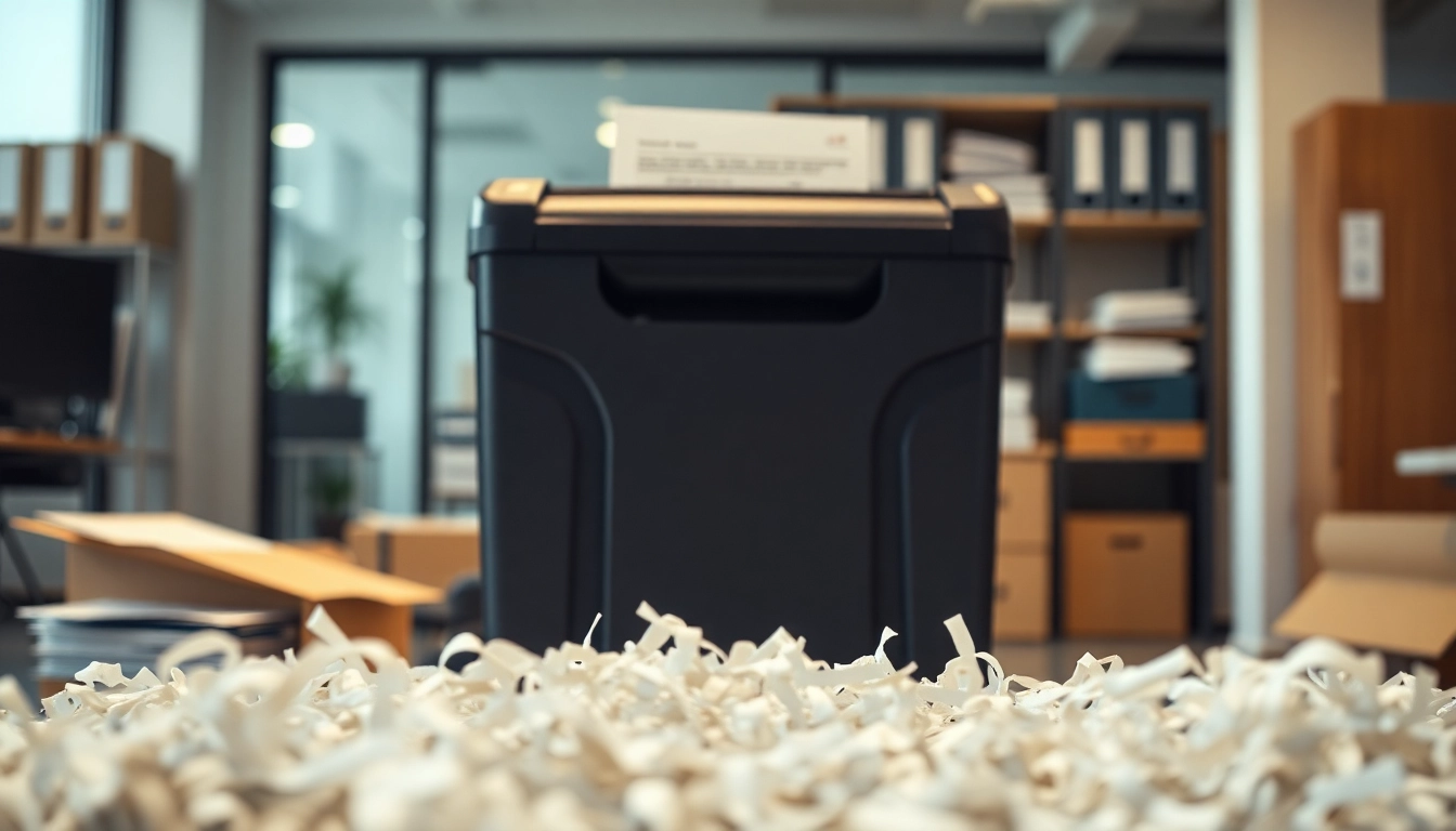 Organize Cleveland document shredding services with a focus on a professional shredding machine.