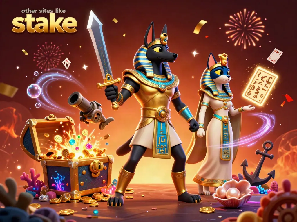 Experience other sites like stake with our vibrant casino-themed 3D illustration showcasing exciting games and rewards.