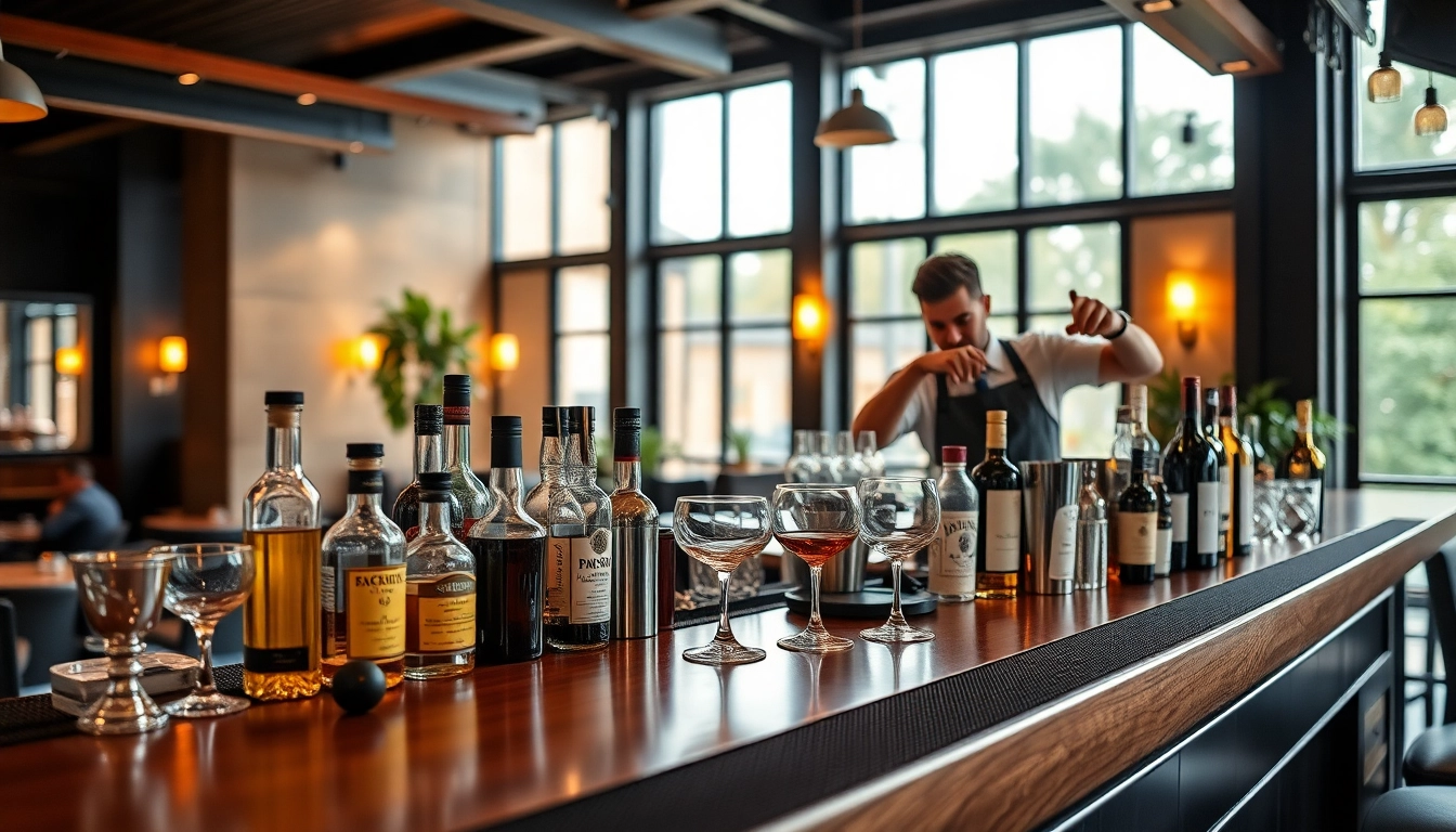 Experience a vibrant bar ambiance with expertly crafted cocktails and an inviting atmosphere.