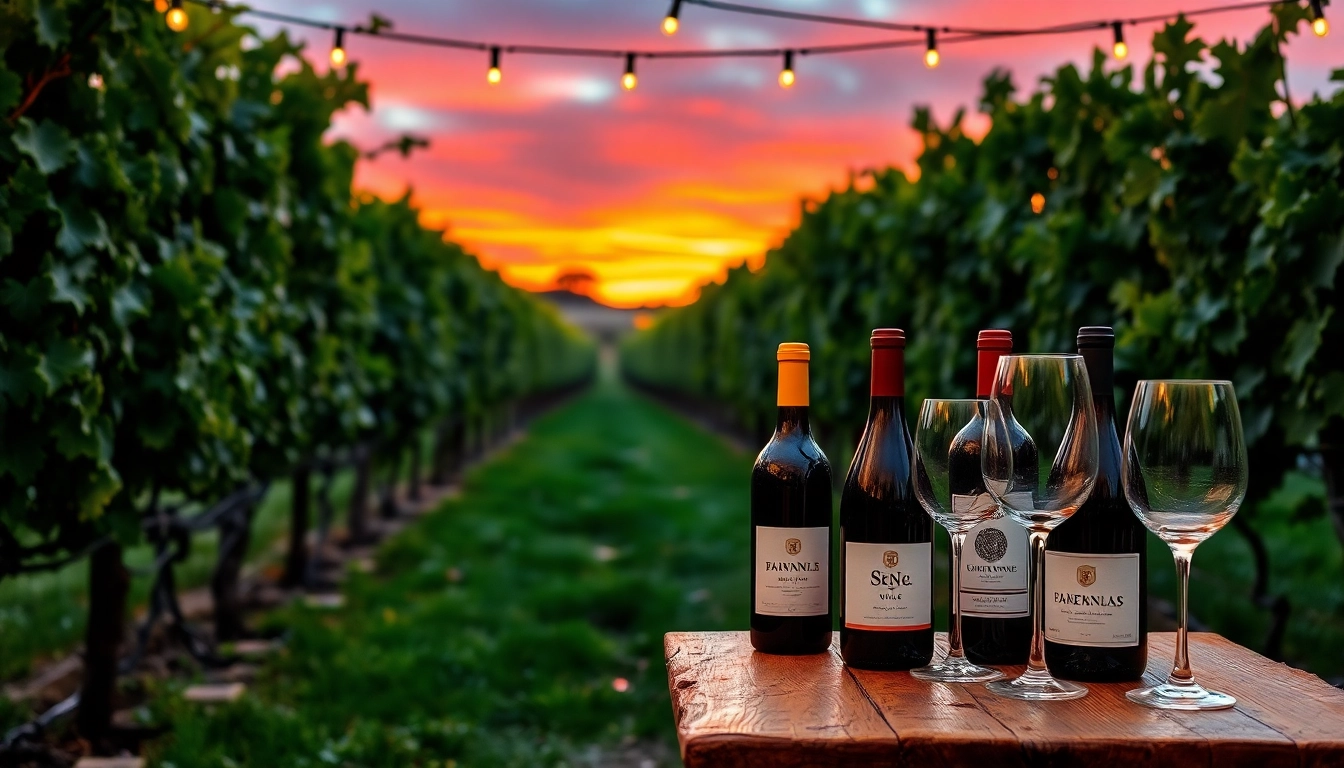 Experience wine tasting near Sacramento in a beautiful vineyard at sunset.