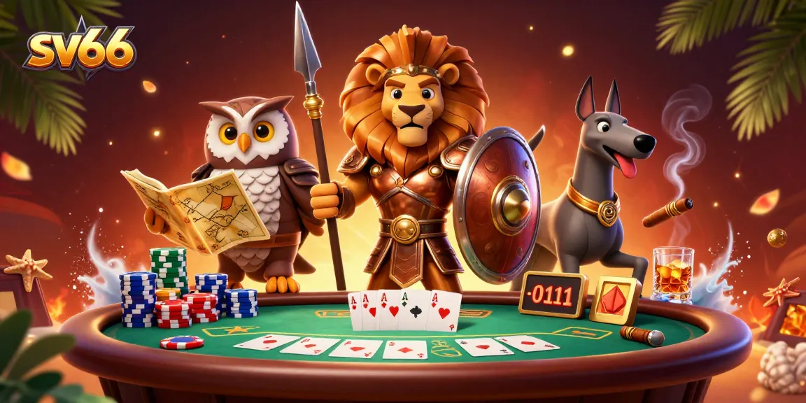 Engage in thrilling gaming with sv66 in a vibrant casino scene featuring 3D characters and rich dynamics.
