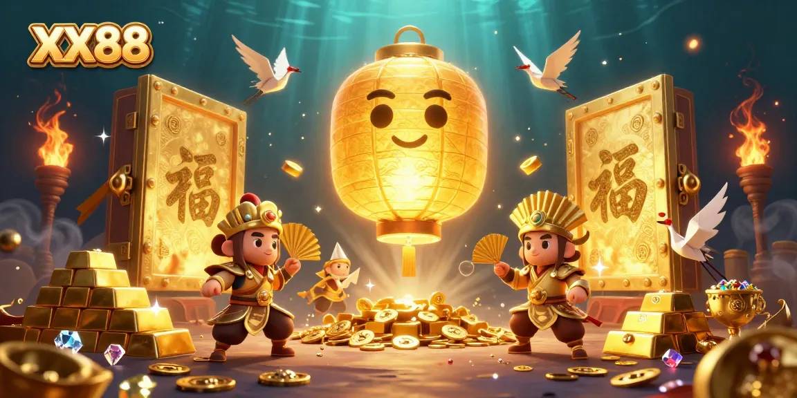 Engage in thrilling casino experiences with XX88's vibrant fantasy world featuring golden treasures.