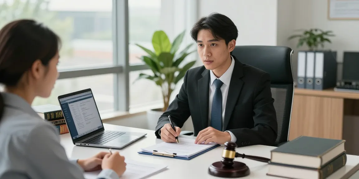 Top article on legal services featuring a professional lawyer discussing case strategies with a client in a well-lit office.