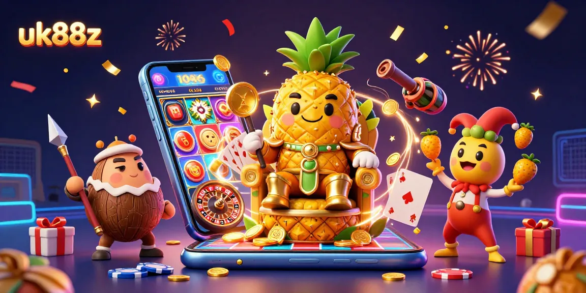 Engage in thrilling adventures with uk88z, where golden pineapple king reigns over a vibrant casino.