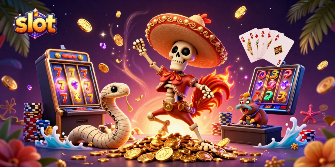 Experience thrilling slot action with a mariachi rooster, a zombie hamster DJ, and dynamic casino elements.