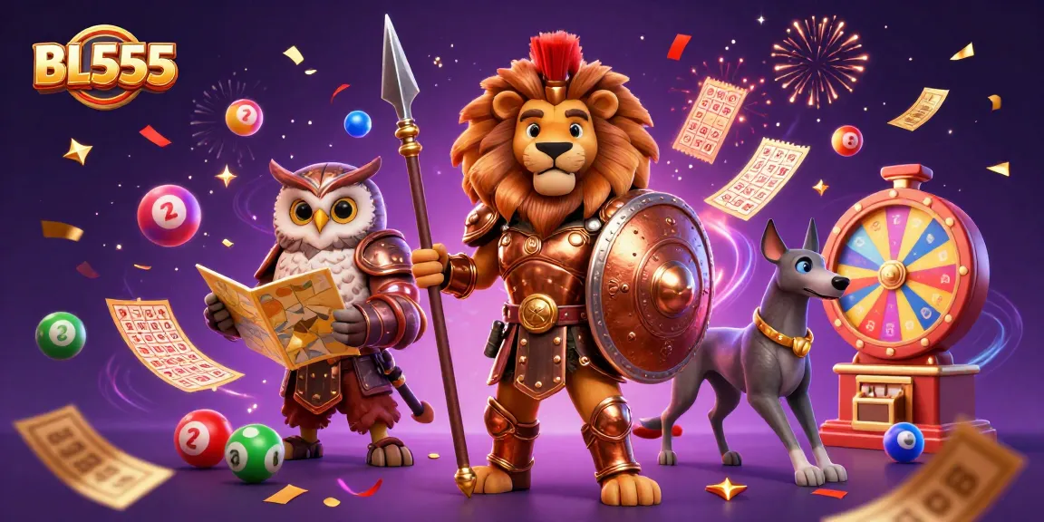 Engage with BL555's thrilling lottery scene featuring dynamic characters and festive elements.