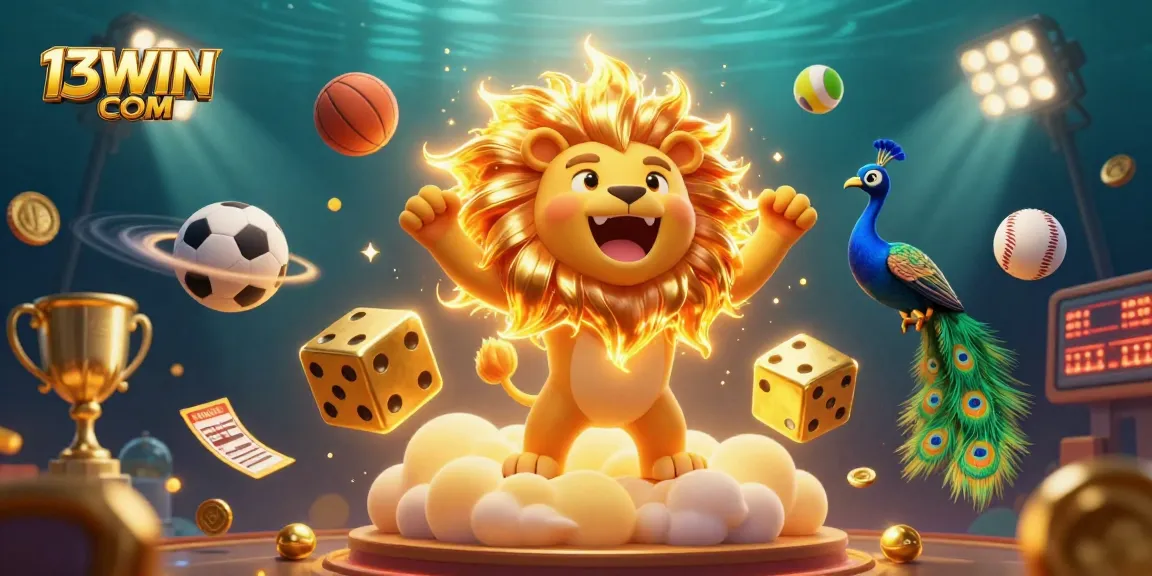 Engage in thrilling casino games and promotions at 13WIN COM featuring vibrant characters and exciting elements.