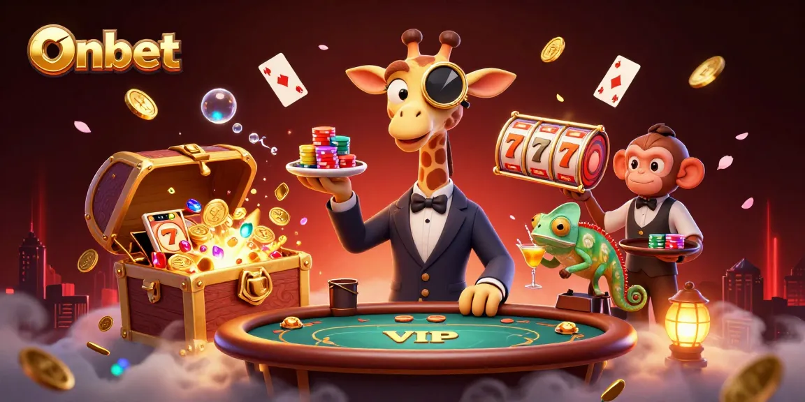 Experience thrilling moments at Onbet Casino with a high-roller giraffe and lively gaming action.