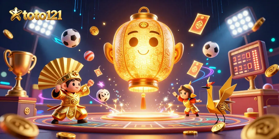 Enhance your gaming at toto121 with vibrant 3D illustrations depicting dynamic casino elements and spirits.