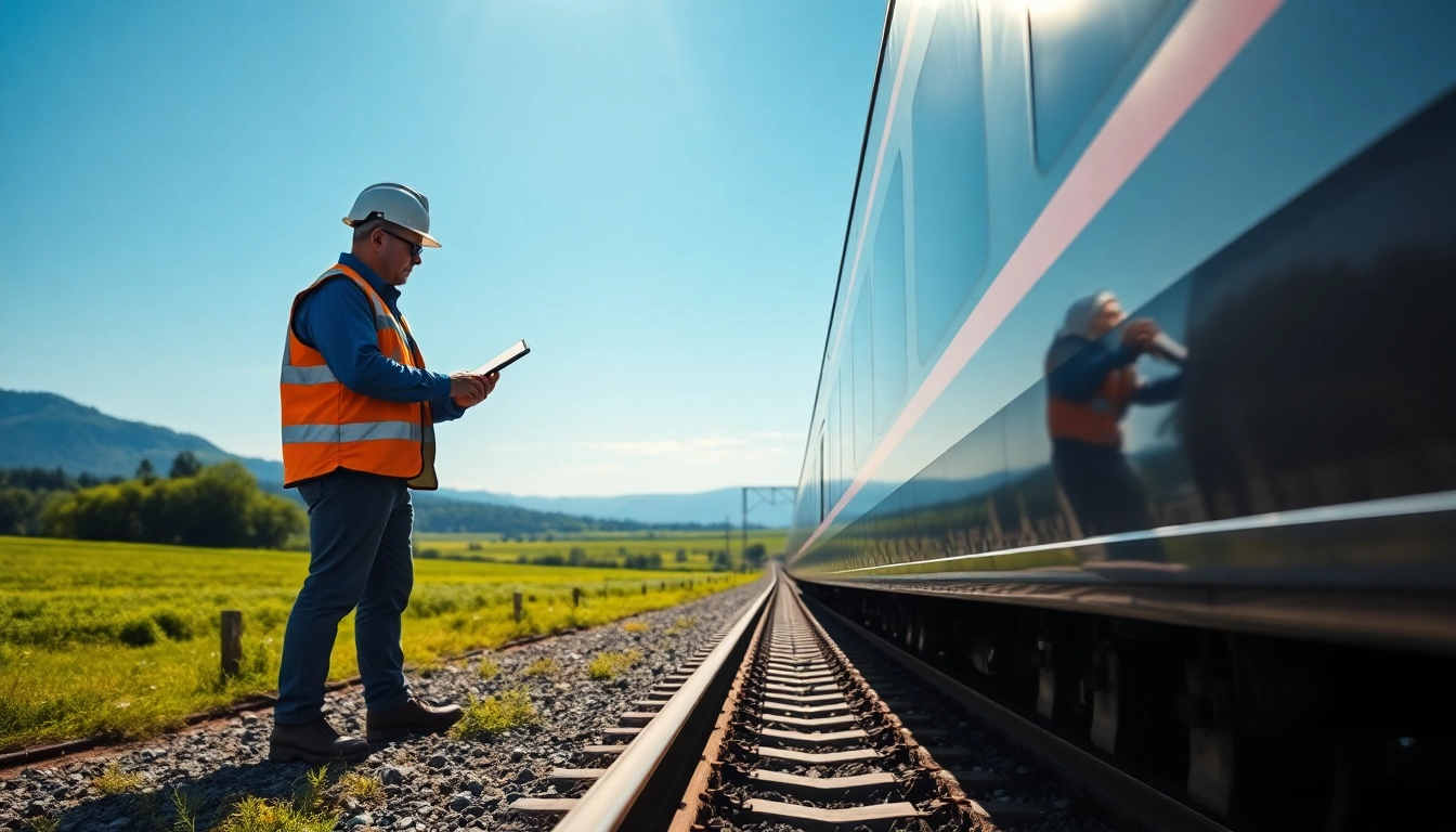 Track Inspection by a professional engineer demonstrating careful evaluation of a railway line.