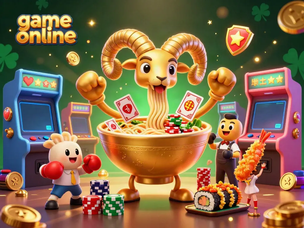 Experience thrilling game online action with vibrant 3D characters and casino-themed elements.