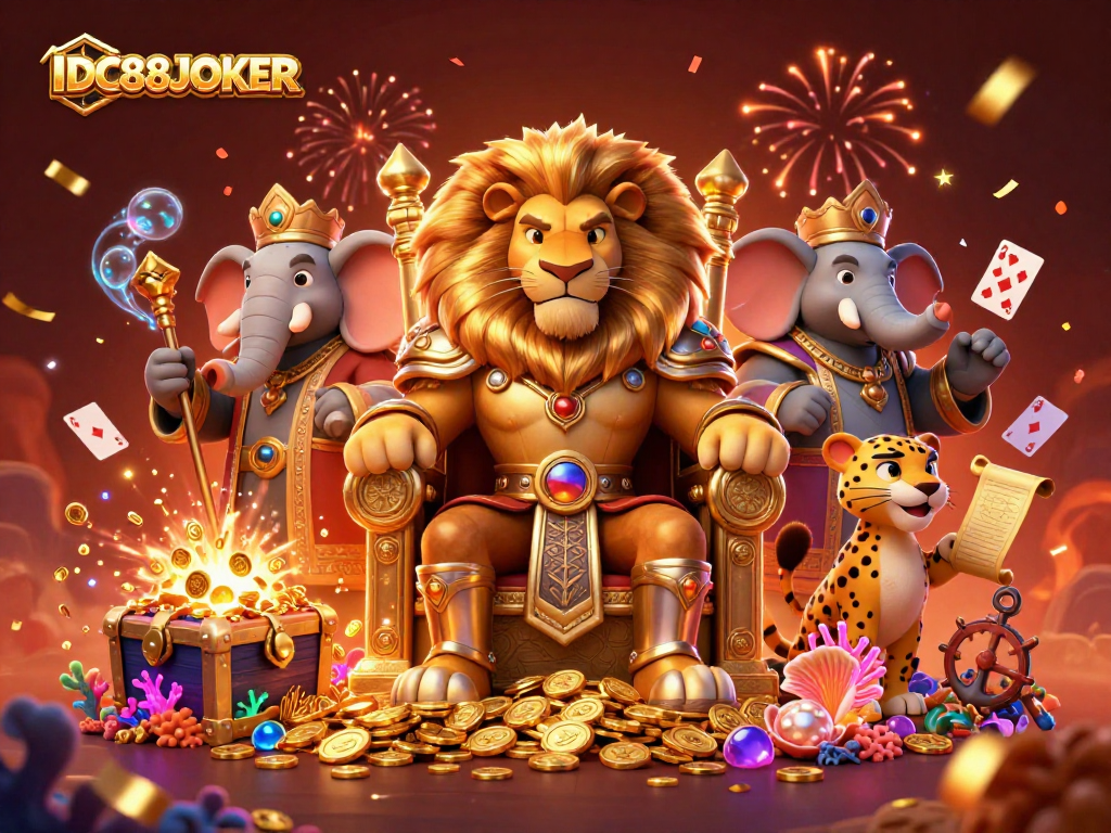 Play thrilling games at IDC88JOKER with dynamic characters, gold coins, and exciting cosmic elements!