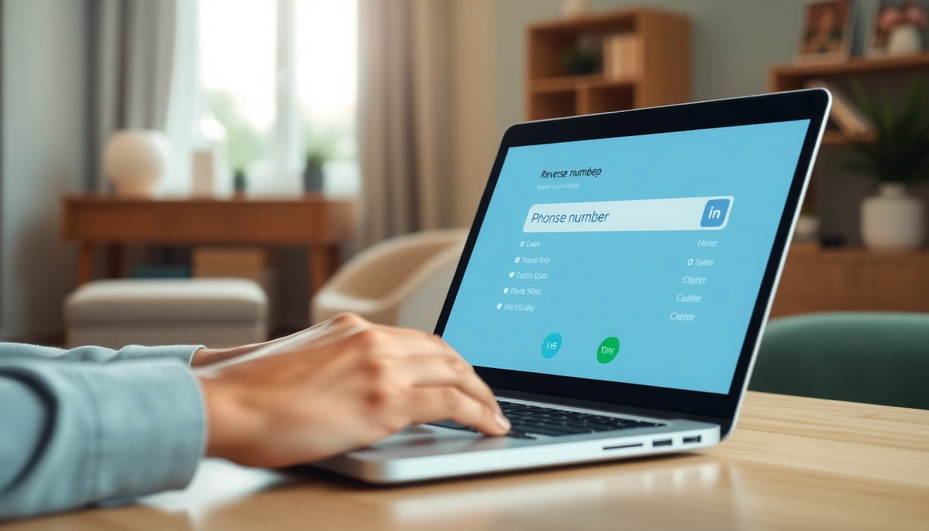 Discovering user-friendly phone number search uk with a laptop engaged in reverse lookup.