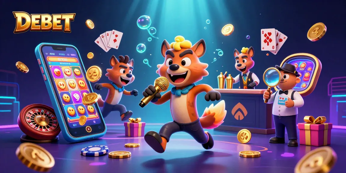 Engage in DEBET's comedy casino experience with hyenas bringing fun alongside slots and poker.