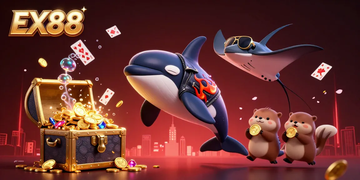 Experience thrilling wins at EX88 while enjoying rich, vibrant underwater adventures with sea creatures.