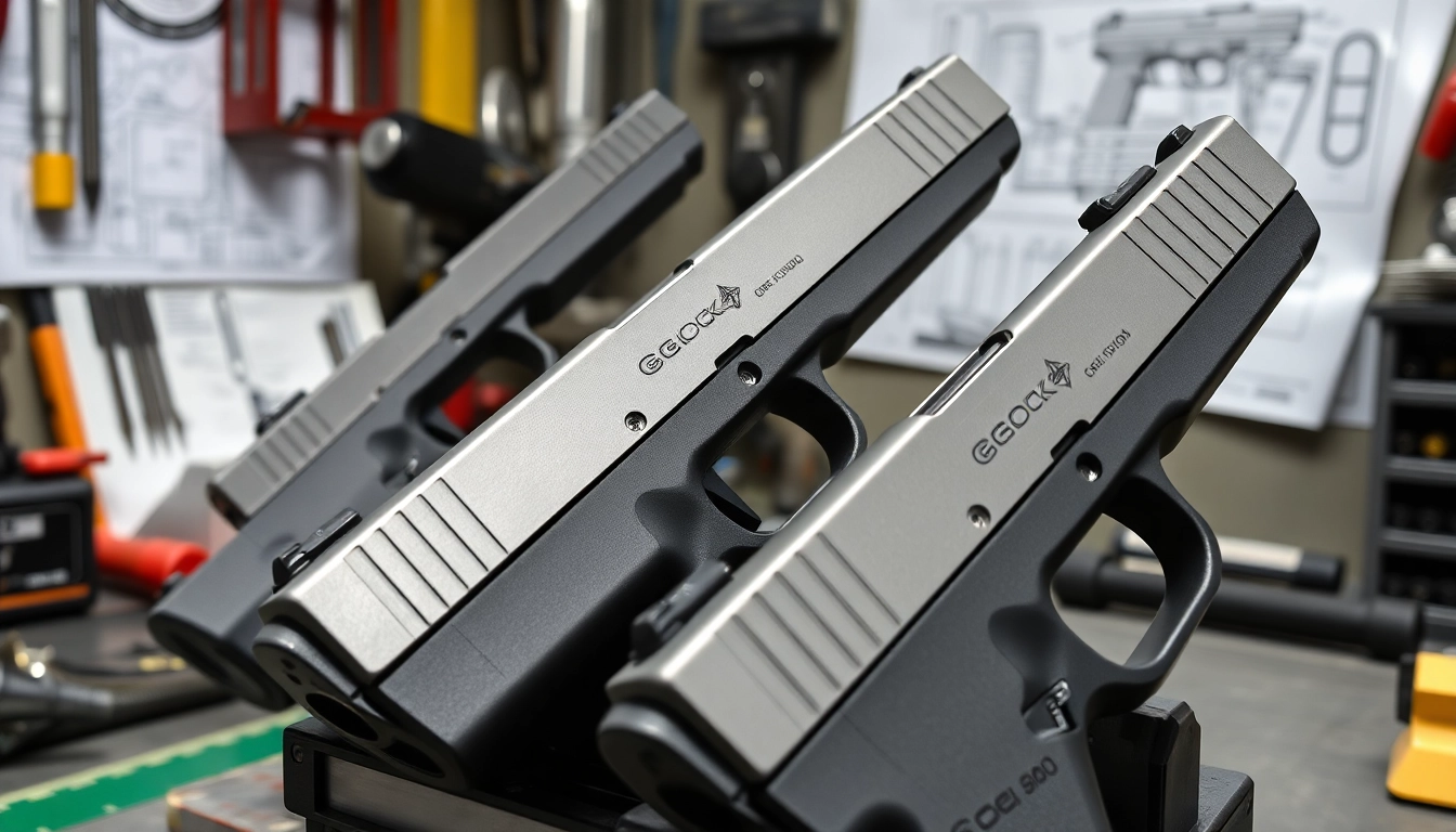 Showcasing high-quality Glock 17 slides with detailed craftsmanship for firearm enthusiasts.