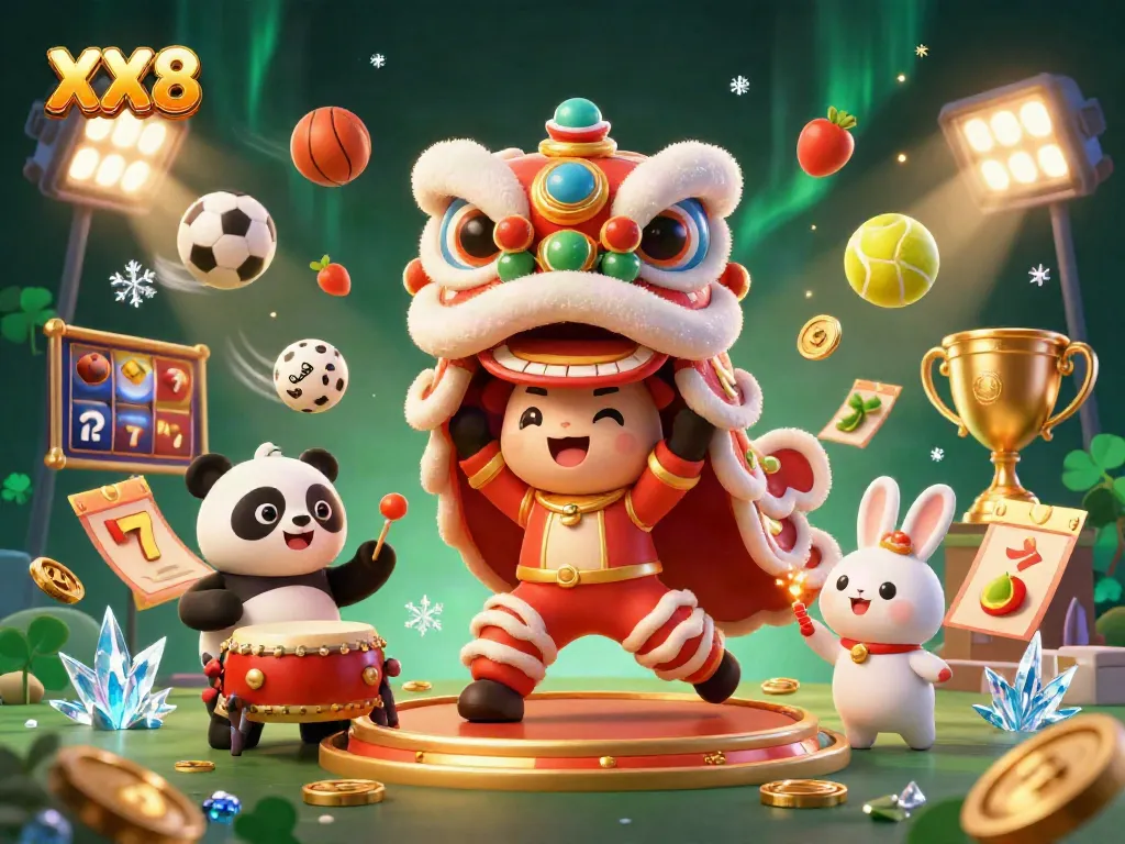 Experience the excitement of XX8 slots and casino action in a vibrant, colorful illustration.