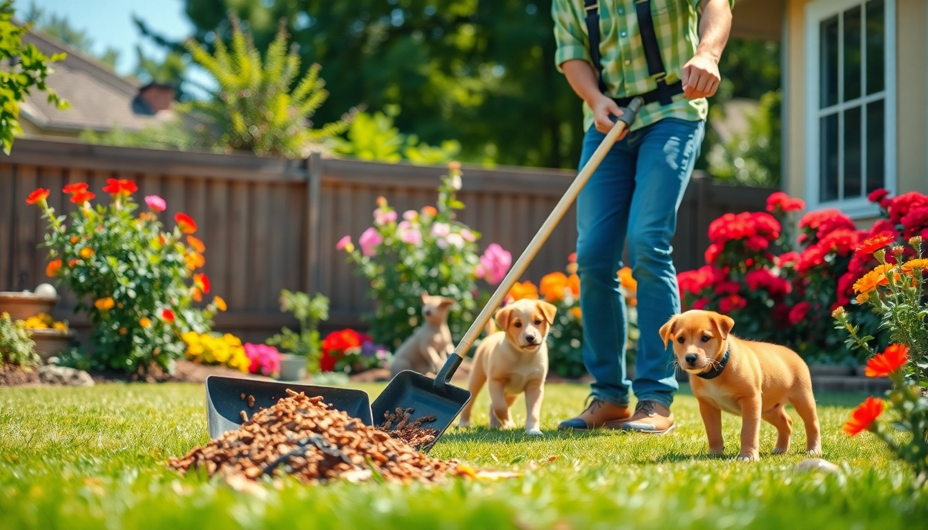 Efficient pet waste removal near me by friendly staff in a clean garden.