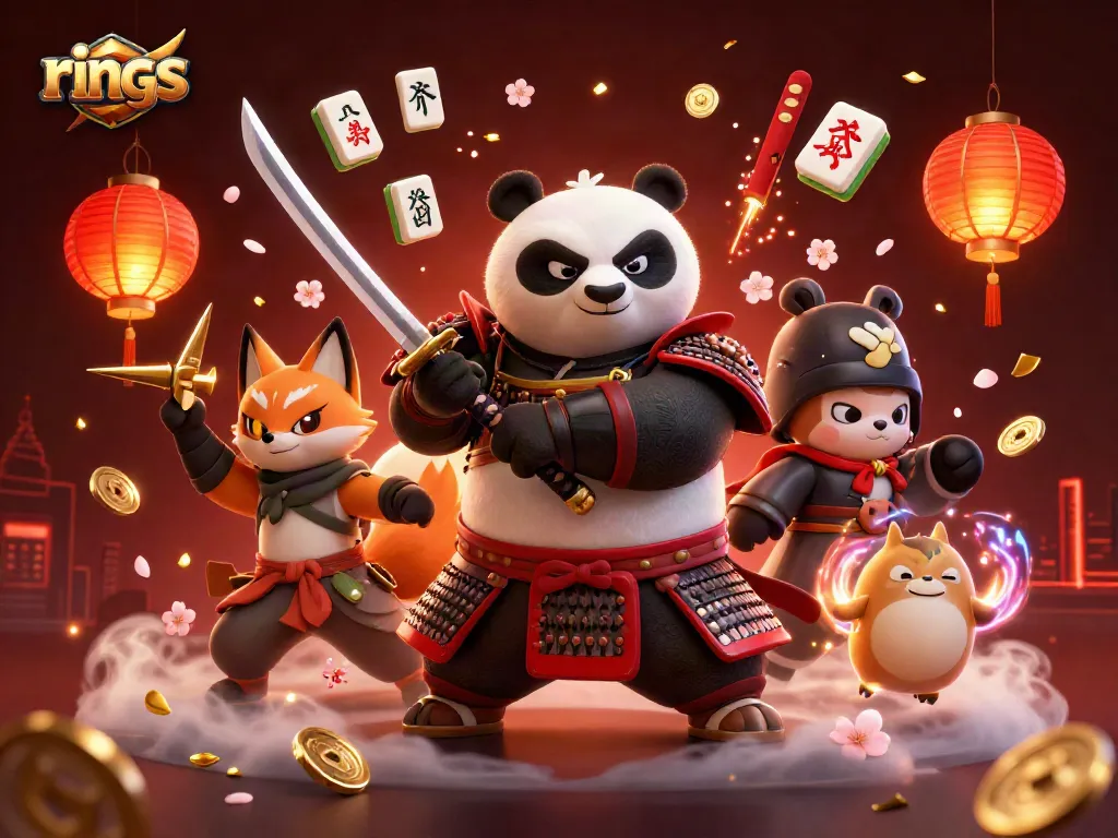 Showcasing rings with vibrant cartoon characters and exciting casino elements in action