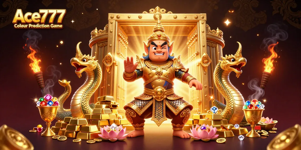 Experience the thrill of Ace777 Colour Prediction Game with iconic characters and vibrant casino elements.