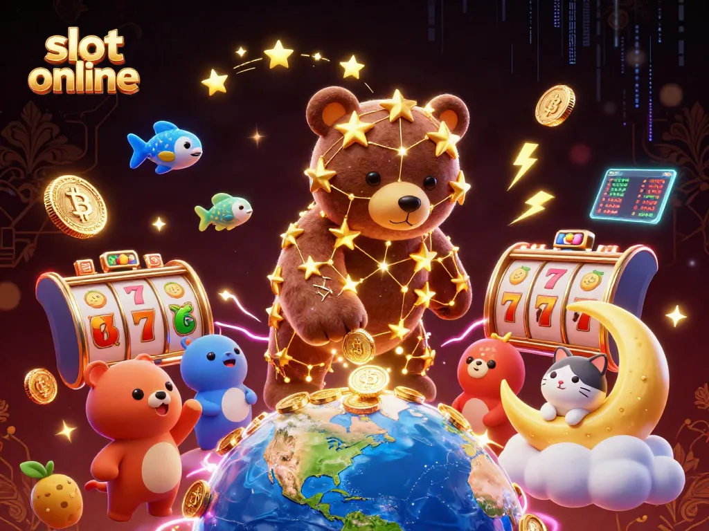 Spin the slot online reels with vibrant 3D illustrations of lucky symbols, coins, and characters.