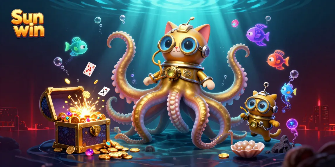 Win big at Sun win with a colossal kraken, diving cat, and vibrant underwater treasures.