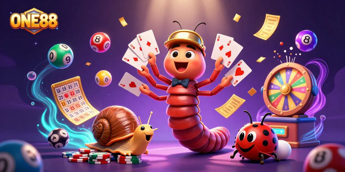 Experience the thrilling gaming action at ONE88 with a vibrant, detailed casino illustration.