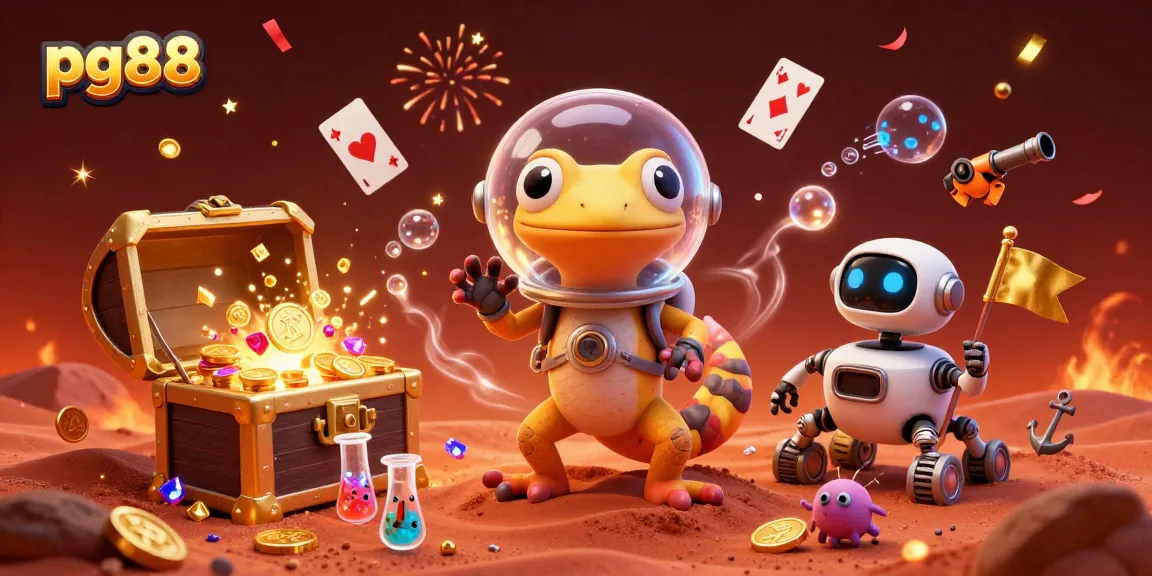 Engage with pg88’s vibrant and thrilling casino adventure featuring Martian characters in a dynamic 3D scene.