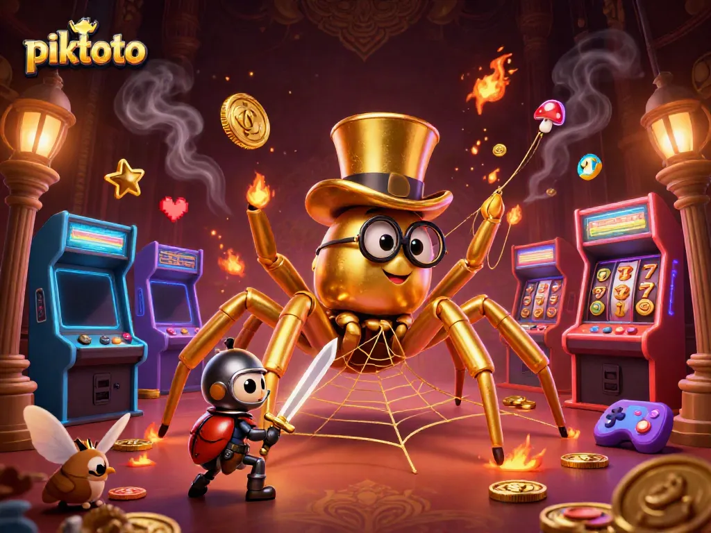 Capture big wins at Piktoto with an engaging casino-themed scene, showcasing vibrant gaming elements.