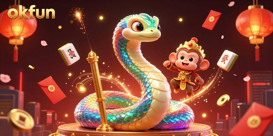 Experience the vibrant thrill of okfun's online casino with the playful monkey king amidst magical elements.