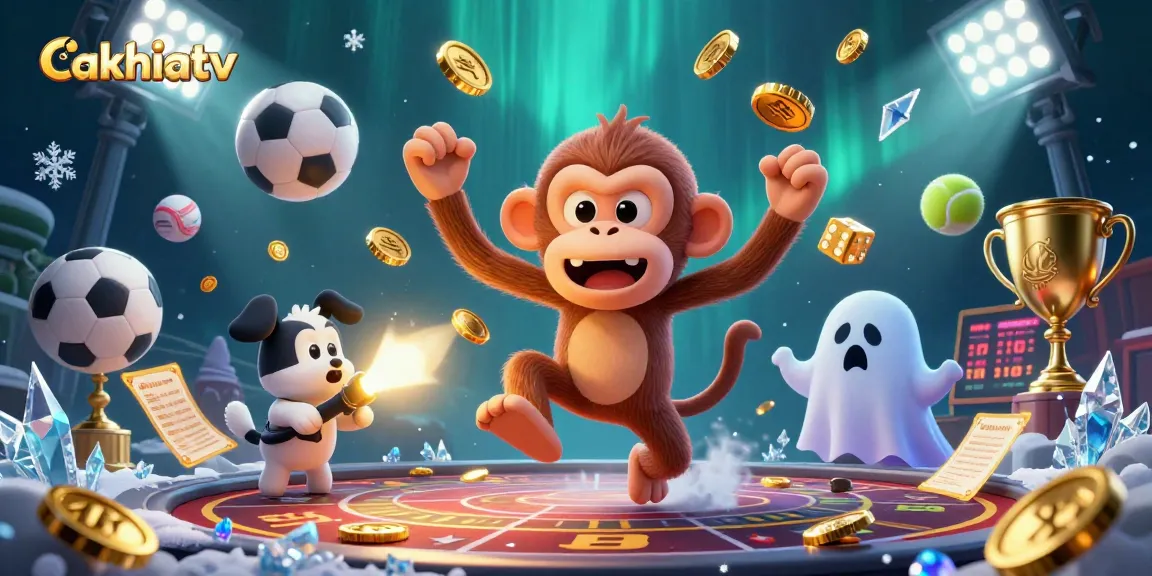 CakhiaTV showcases a mischievous poltergeist monkey and curious puppy in a thrilling ghost-hunting adventure within a casino.