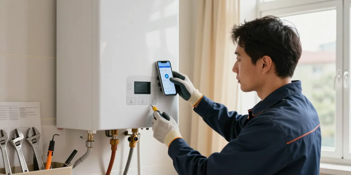 Corluticaret.net's home heating engineer expertly adjusting a boiler system for reliable warmth in Bedford.